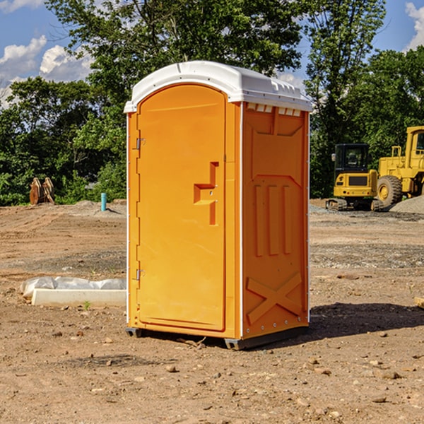 how often are the portable restrooms cleaned and serviced during a rental period in Huron